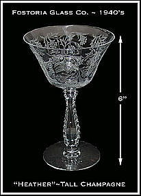 Fostoria Glass Co. ~ Heather Tall Champagne Sherbert