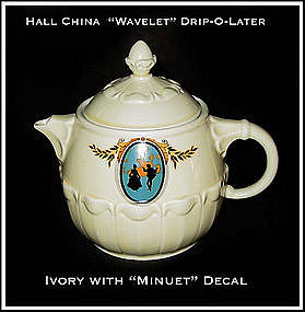 Hall China Drip-O-Later Coffee Pot With "Minuet" Decal