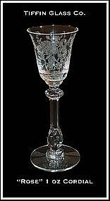 Tiffin/U.S. Glass Co. "Rose" 1 oz Cordial