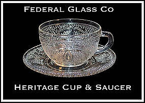 Federal Glass Co. ~ Heritage Cup and Saucer