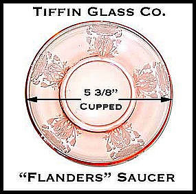 Tiffin Glass Co. - Etched Flanders ~ Pink Saucer
