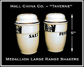 Hall Unusual Art Deco 1950's Taverne Medallion Shakers