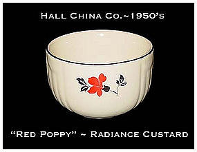 Hall China Red Poppy Sunshine Radiance Custard