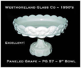 Westmoreland Paneled Grape PG 57 Stemmed 9" Bowl