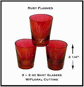 Ruby Flashed EAPG Shot Glasses