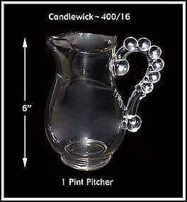 Candlewick 400/16 ~ 1 Pint Pitcher ~ Beaded Handle