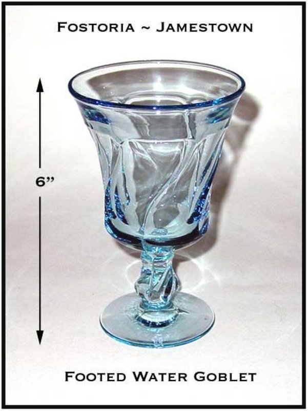 Fostoria Jamestown Blue Footed Water Goblet