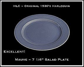 HLC Harlequin Original 1930's Mauve 7" Salad Plate