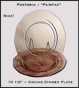 Fostoria Fairfax 10 1/2" Orchid Dinner Plate~ Super!