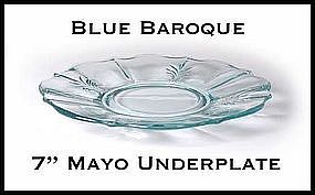 Fostoria Blue Baroque 7" Mayo Under/Plate~Excellent!