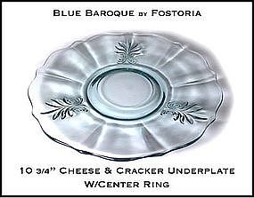 Fostoria Blue Baroque 10 3/4" Cheese U/Plate~Excellent!