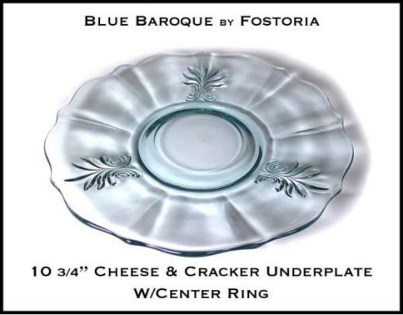 Fostoria Blue Baroque 10 3/4&quot; Cheese U/Plate~Excellent!