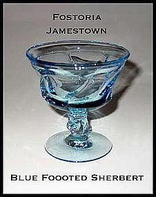Fostoria Jamestown Blue Footed Sherbert