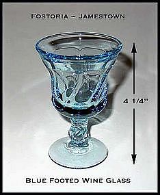 Fostoria Jamestown Blue Footed Wine Glass