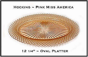 Miss America Pink 12 Inch Oval Platter