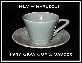 HLC Harlequin Original Gray Cup and Saucer Set