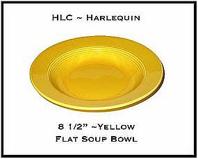 HLC Harlequin Screaming Yellow 8 1/2" Flat Soup Bowl