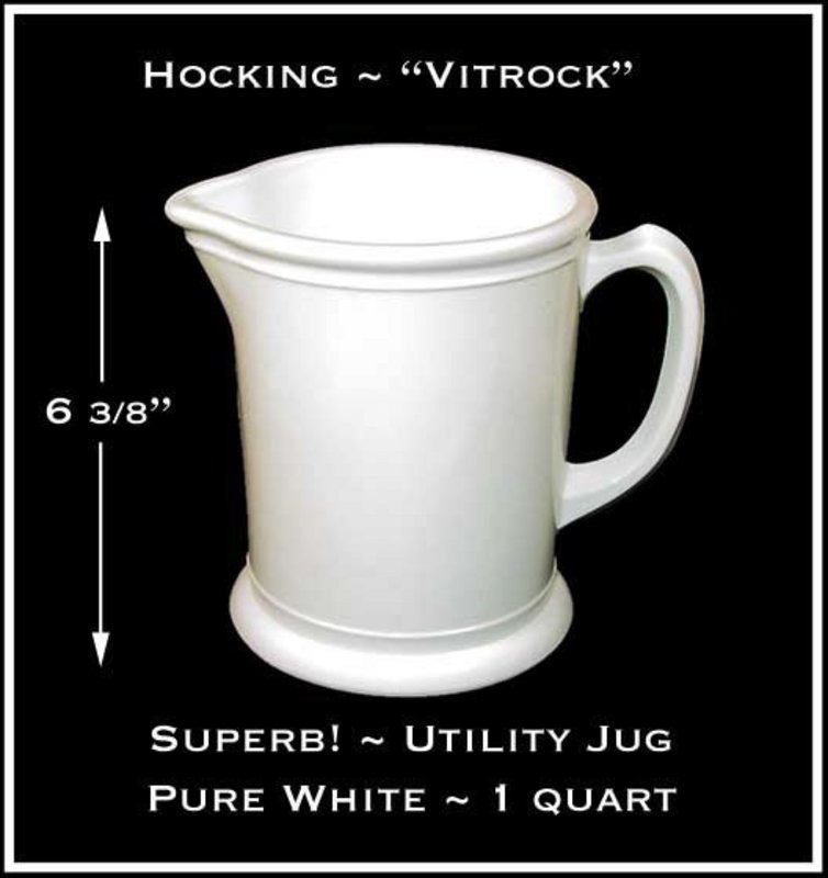 Hocking Vitrock Double White 1 Quart Utility Jug