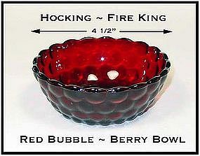 Fire King Royal Ruby Red Bubble Berry Bowl