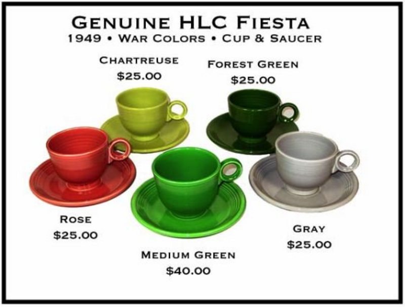 HLC Fiesta Genuine Original 1949 Cups and Saucers