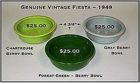 HLC Fiesta 1950's Gray, Chartreuse, Dk Green Berry Bowl
