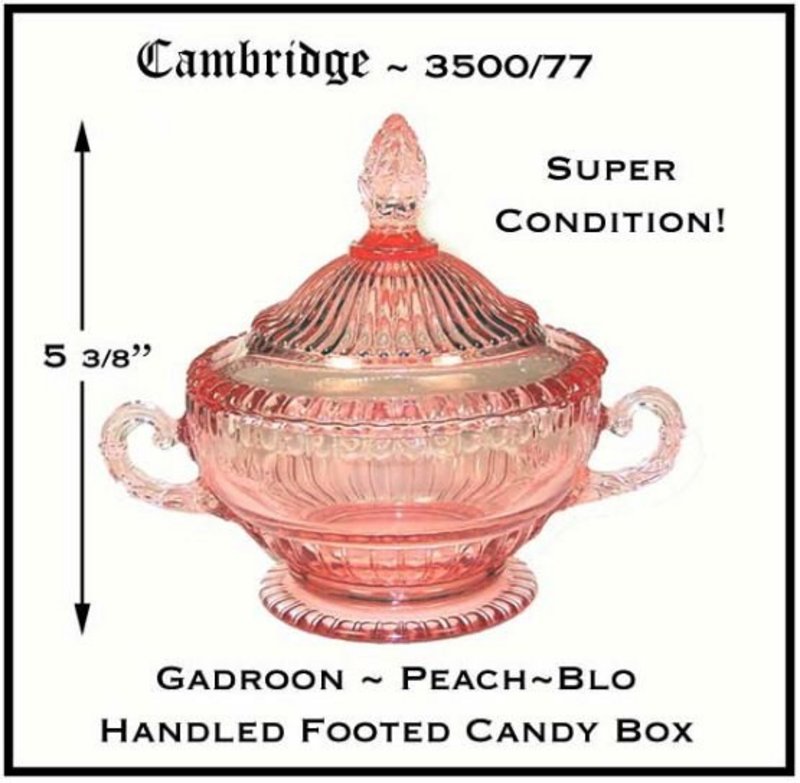 Cambridge~Peach~Blo Unusual Gadroon Ftd Covered Candy