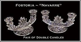 Fostoria Navarre Pair of Double Candles