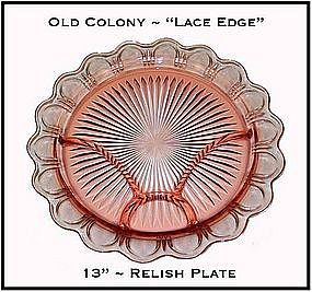 Old Colony Lace Edge 13" Divided Relish Plate