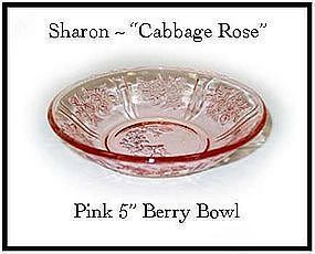 Federal Glass Pink Sharon ~ Six - 5" Berry Bowl-All