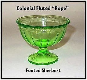 Federal Glass ~ Colonial Fluted Rope Footed Sherbet