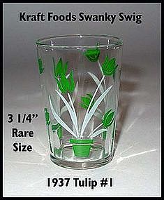 Kraft Foods~Swanky Swig~1937 Green Tulip #1 Rare Size