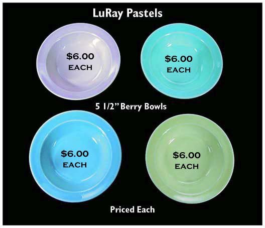 LuRay Pastels ~ 1940's ~ 5 1/2&quot; Berry Bowls