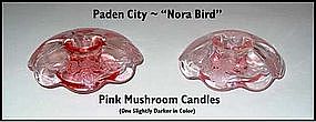 Paden City~"Nora Bird"~Pair of Pink Mushroom Candles