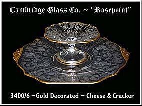 Cambridge ~ "Rosepoint" ~ Gold Dec ~ Cheese & Cracker