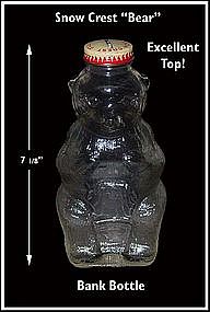 Snow Crest ~ Bear ~ Glass Figural Bottle Bank