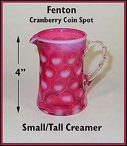 Fenton ~ Cranberry Coin Dot ~ Tall Creamer ~ Jug