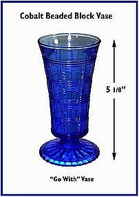 Cobalt "Go With" Beaded Block 5" Vase