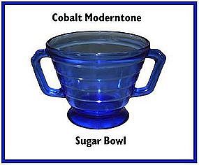 Hazel Atlas Moderntone Cobalt Sugar Bowl