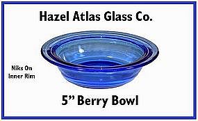 Hazel Atlas Moderntone Cobalt Berry Bowl~niks
