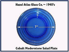 Hazel Atlas Moderntone Cobalt Salad Plate