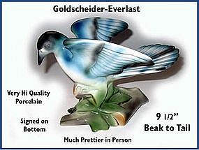 Porcelain ~ Goldscheider ~ Large Blue Bird Figurine