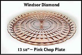 Jeannette Glass~Pink Windsor~13" Round Platter