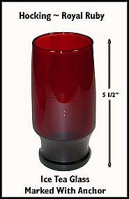 Hocking Royal Ruby Newer 12 oz Ice Tea Glass