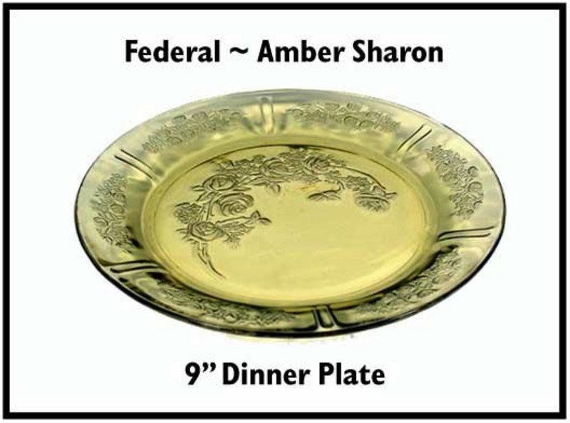 Federal ~ Amber Sharon ~ Cabbage Rose ~ Dinner Plate