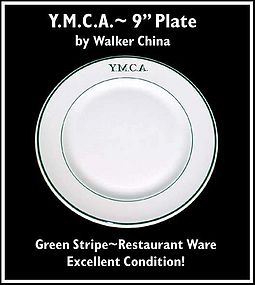 Walker China Restaurant Ware YMCA 9" Plate