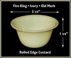 Fire King Early Ivory Rolled Edge Custard Dish