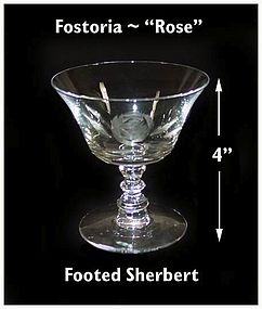 Fostoria "Rose" Cutting No 827-6 oz Footed Sherbert