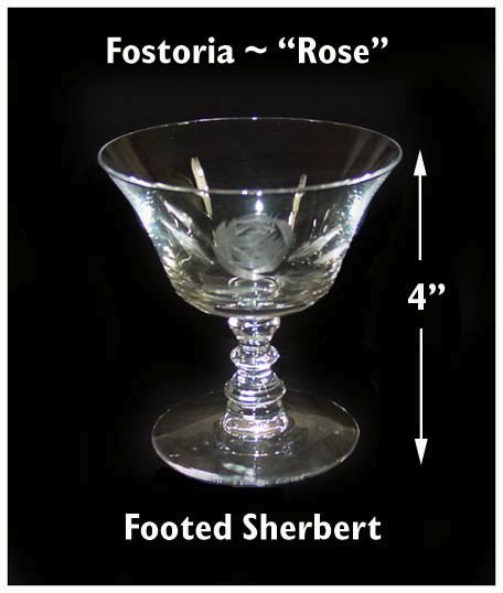 Fostoria &quot;Rose&quot; Cutting No 827-6 oz Footed Sherbert