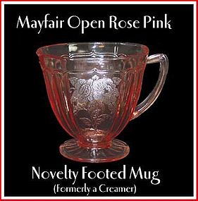 Mayfair Open Rose Pink Footed Mug/Creamer