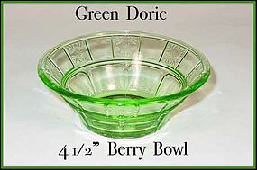 Jeannette Glass Green Doric Small Berry Bowl